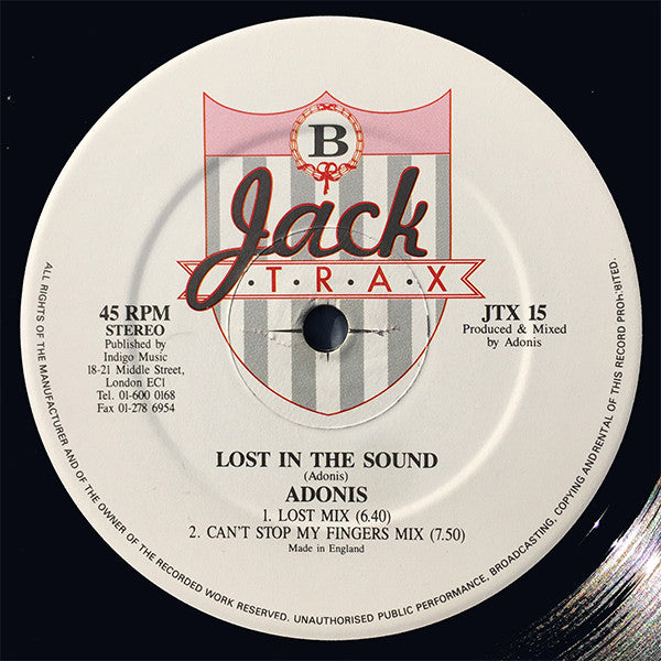 Gentry Ice / Adonis : Do You Wanna Jack / Lost In The Sound (12", Ltd)