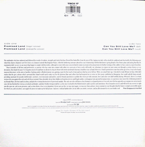 The Style Council : Promised Land (12", Single)