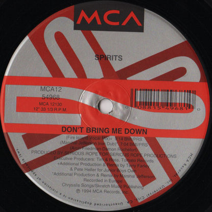 Spirits : Don't Bring Me Down (12", Single)