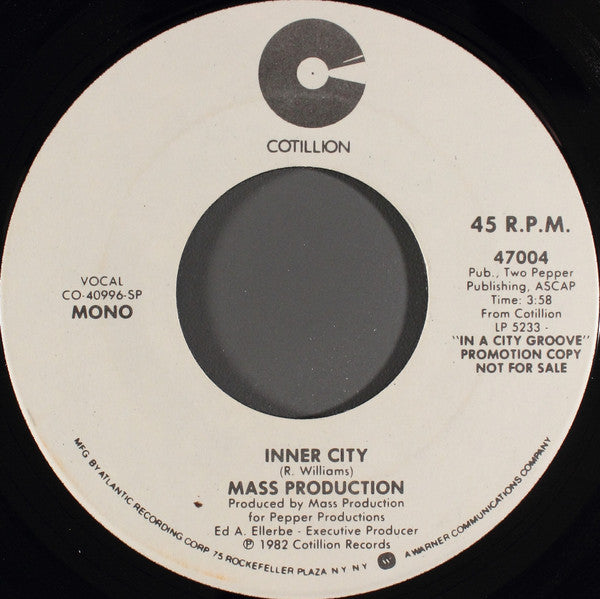 Mass Production : Inner City (7", Mono, Promo)