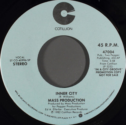 Mass Production : Inner City (7", Mono, Promo)