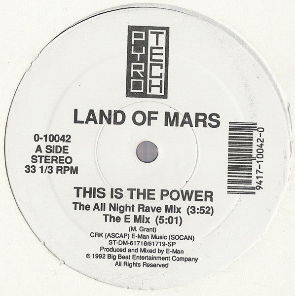 Land Of Mars : This Is The Power (12")