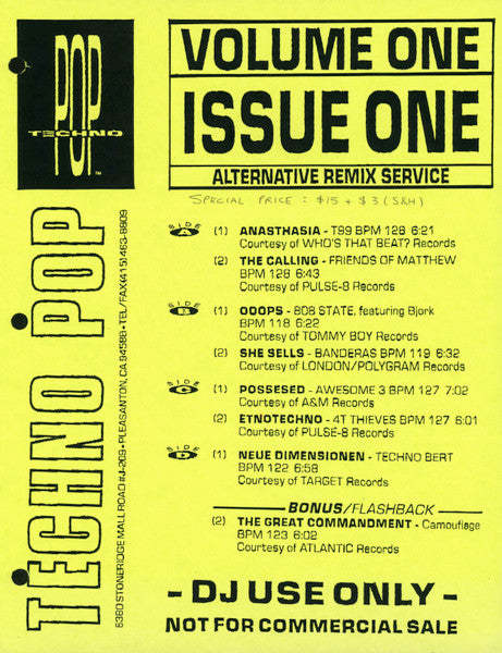 Various : Techno Pop 1-1 (2x12", Comp, Promo, Unofficial, Whi)