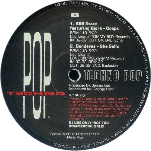 Various : Techno Pop 1-1 (2x12", Comp, Promo, Unofficial, Whi)