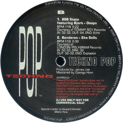 Various : Techno Pop 1-1 (2x12", Comp, Promo, Unofficial, Whi)