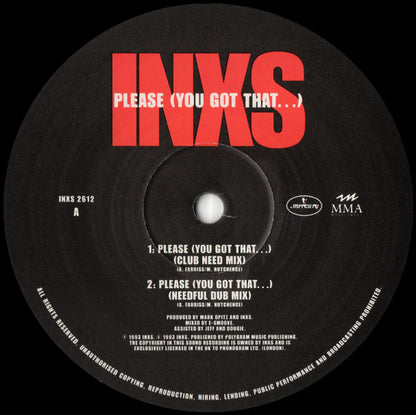 INXS : Please (You Got That...) (12", Single)