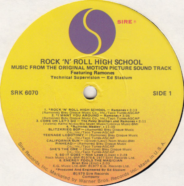 Various : Rock 'N' Roll High School (Music From The Original Motion Picture Soundtrack) (LP, Comp, Jac)