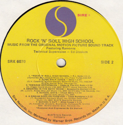 Various : Rock 'N' Roll High School (Music From The Original Motion Picture Soundtrack) (LP, Comp, Jac)