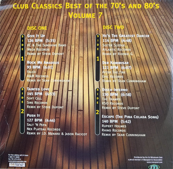 Various : Club Classics Volume 7 - Best Of The 70's And 80's (2x12", Comp, Promo)