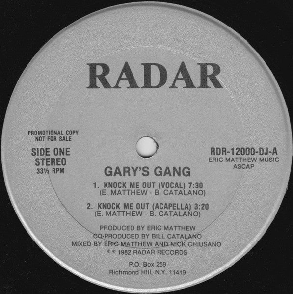 Gary's Gang : Knock Me Out (12", Promo, Gre)