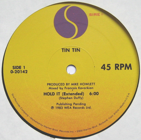 Tin Tin (4) : Hold It (12", Maxi, All)