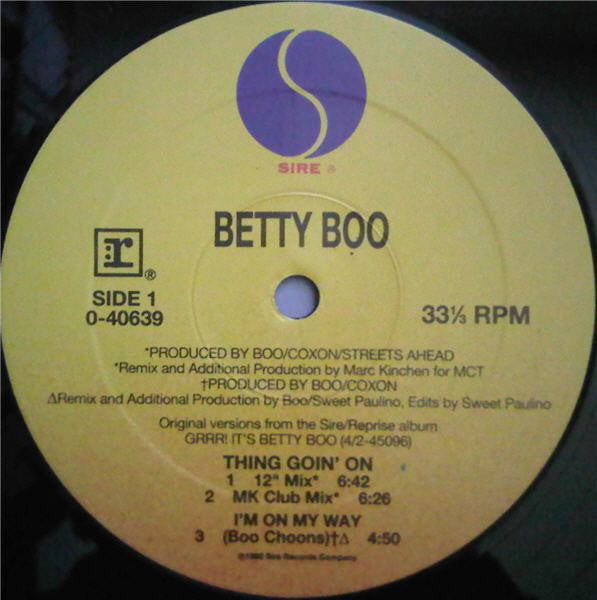 Betty Boo : Thing Goin' On (MK Remixes) (12")
