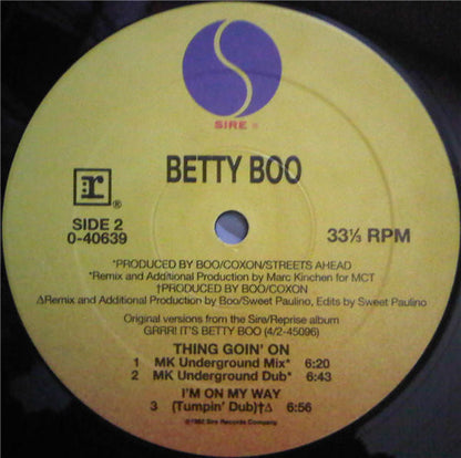 Betty Boo : Thing Goin' On (MK Remixes) (12")