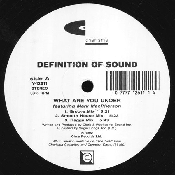 Definition Of Sound : What Are You Under (12")