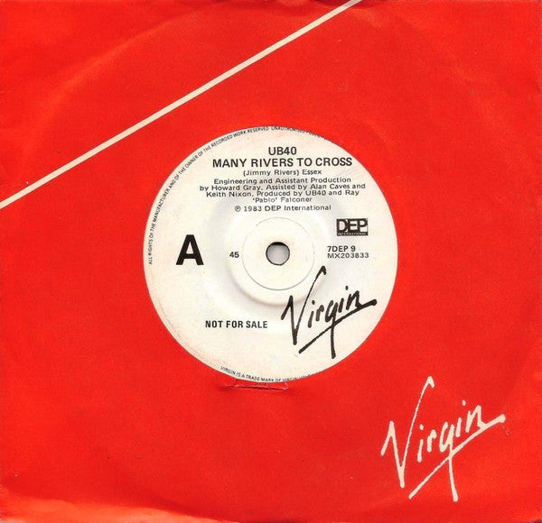 UB40 : Many Rivers To Cross (7", Single, Promo)