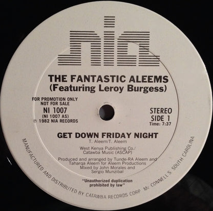 The Fantastic Aleems* : Get Down Friday Night (12", Promo)