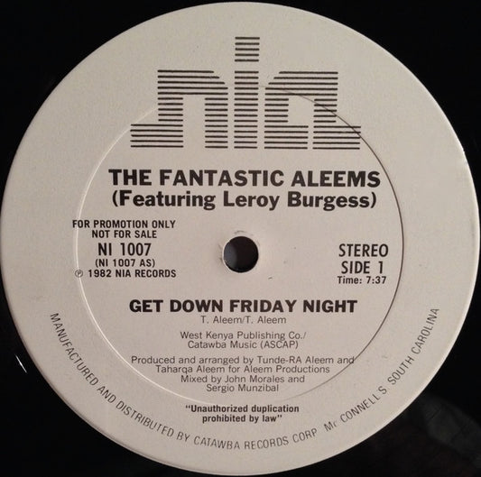 The Fantastic Aleems* : Get Down Friday Night (12", Promo)