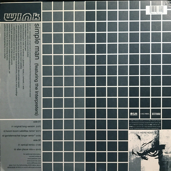 Wink* Featuring The Interpreters : Simple Man (12")