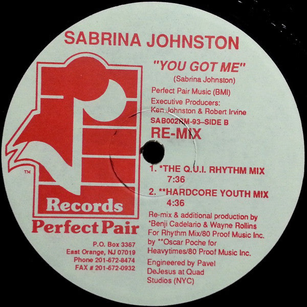 Sabrina Johnston : You Got Me (Remix) (12")
