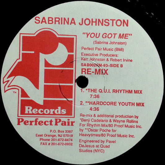 Sabrina Johnston : You Got Me (Remix) (12")
