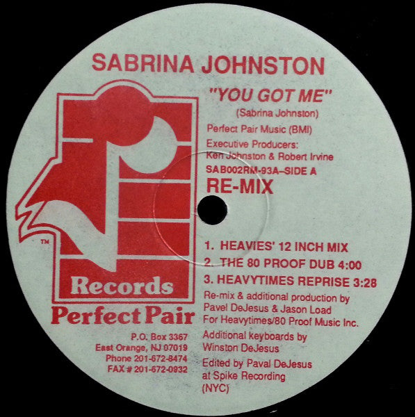 Sabrina Johnston : You Got Me (Remix) (12")