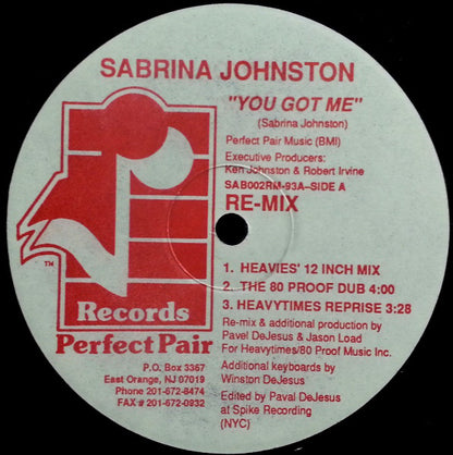 Sabrina Johnston : You Got Me (Remix) (12")