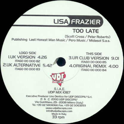 Lisa Frazier : Too Late (12")