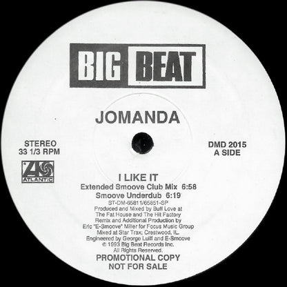 Jomanda : I Like It (E-Smoove House Remixes) (12", Maxi, Promo)
