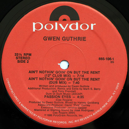 Gwen Guthrie : Ain't Nothin' Goin' On But The Rent (12", Single, 53)