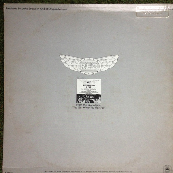 REO Speedwagon : Ridin' The Storm Out (12", Single, Mono, Promo)