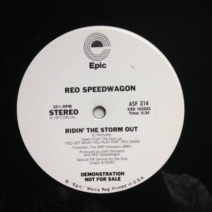 REO Speedwagon : Ridin' The Storm Out (12", Single, Mono, Promo)