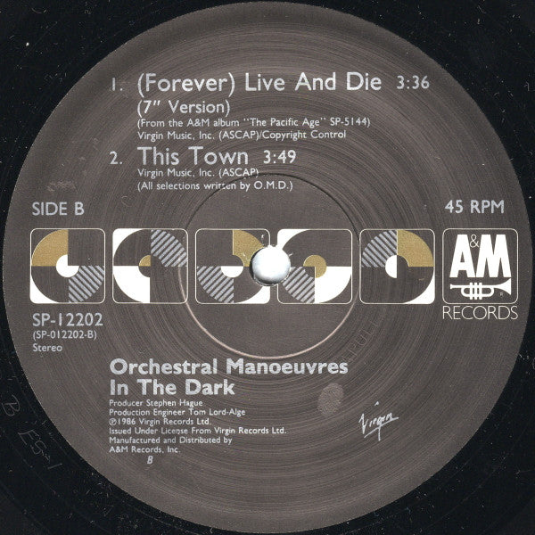 Orchestral Manœuvres In The Dark* : (Forever) Live And Die (Extended Remix) (12", Single)