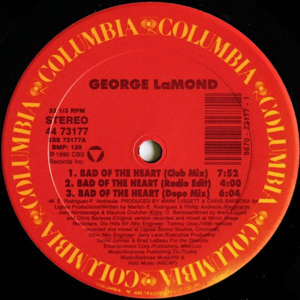 George LaMond : Bad Of The Heart (12")