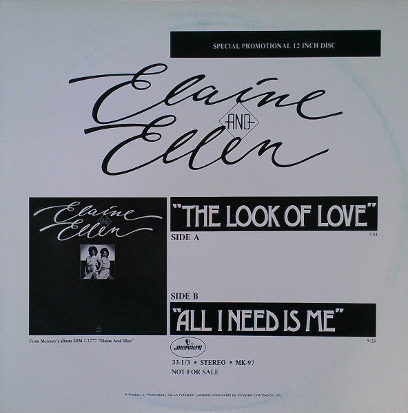 Elaine And Ellen : The Look Of Love (12", Promo)