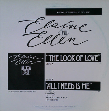Elaine And Ellen : The Look Of Love (12", Promo)