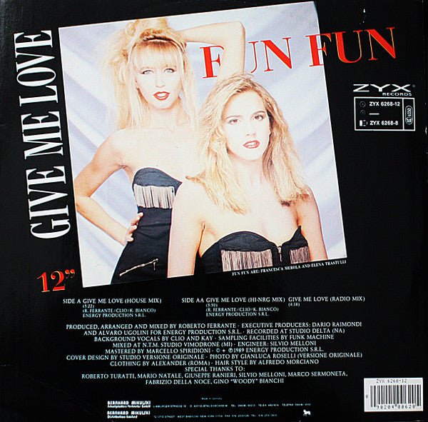 Fun Fun : Give Me Love (12", Maxi)
