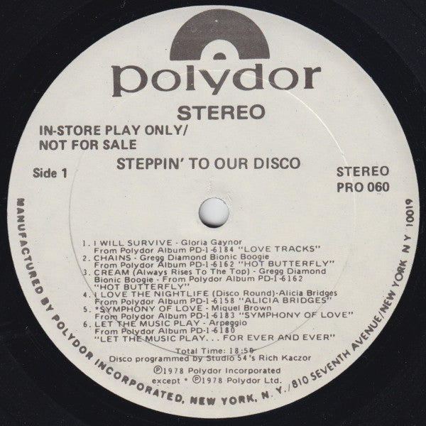 Various : Steppin' To Our Disco (LP, Comp, Mixed, Promo)