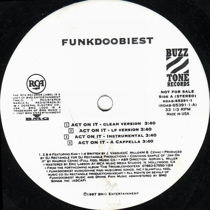 Funkdoobiest : Act On It (12", Single, Promo)