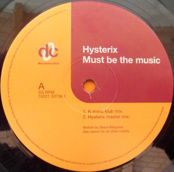 Hysterix : Must Be The Music (12", Single)