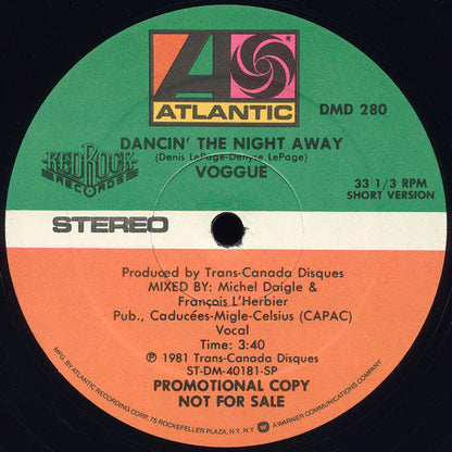 Voggue : Dancin' The Night Away (12", Promo, Spe)