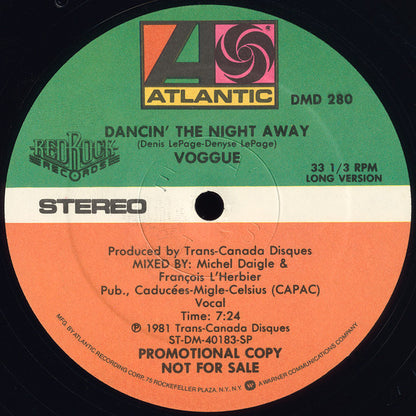Voggue : Dancin' The Night Away (12", Promo, Spe)