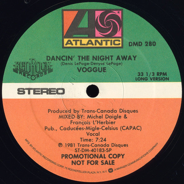 Voggue : Dancin' The Night Away (12", Promo, Spe)