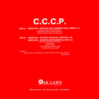 C.C.C.P. : American - Soviets (The Cameron Paul Remix) (12", Single)