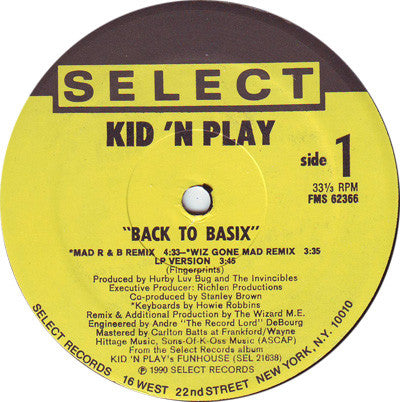 Kid 'N' Play : Back To Basix (12", Single)