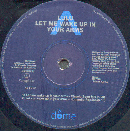 Lulu : Let Me Wake Up In Your Arms (12", Single)