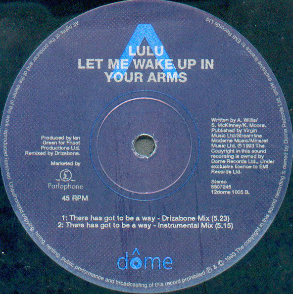 Lulu : Let Me Wake Up In Your Arms (12", Single)