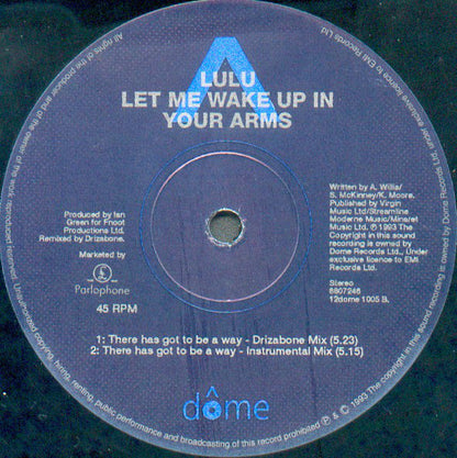 Lulu : Let Me Wake Up In Your Arms (12", Single)