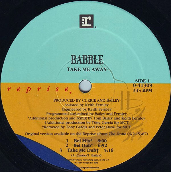 Babble : Take Me Away (12", Maxi)