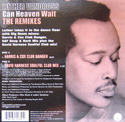 Luther Vandross : Can Heaven Wait (The Remixes) (12")