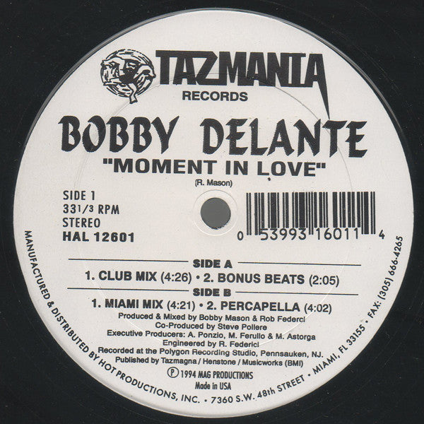 Bobby Delante : Moment In Love (12")